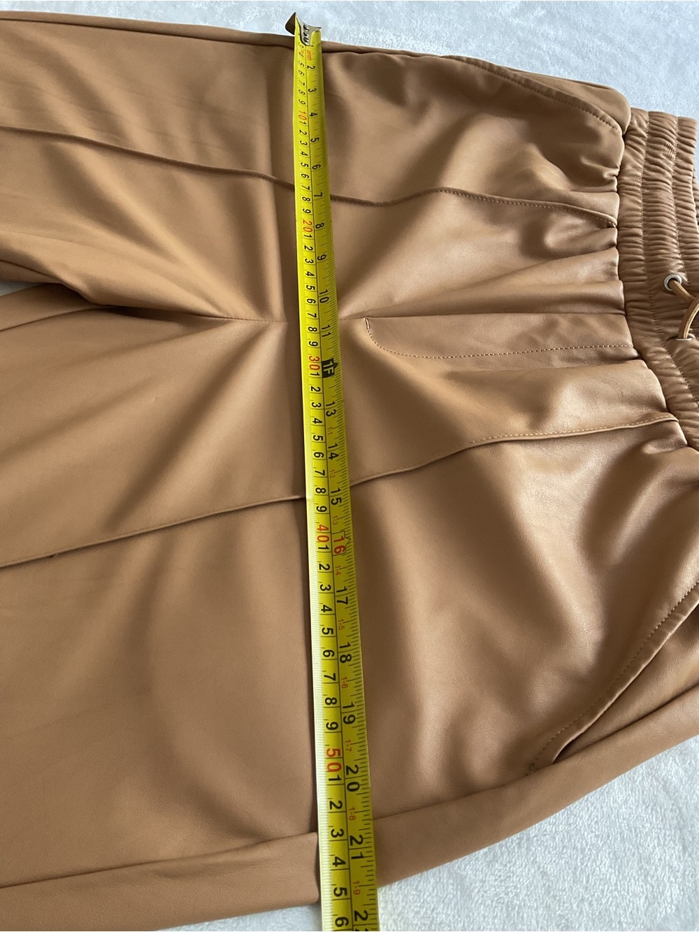 CALIA Women’s Faux Leather Jogger Pants Brown Tan Pull-On Size M - Picture 8 of 11
